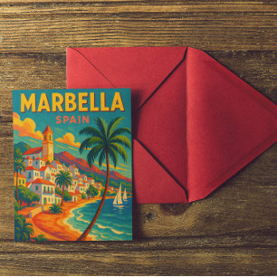 Carte Postale Vintage Marbella Espagne Costa del Sol