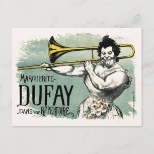 Carte Postale Vintage Marguerite Dufay Trombone
