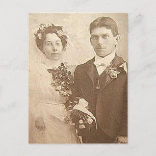 Carte Postale Vintage mariée et chambre Romantique Mariage Photo