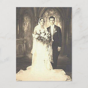 Carte Postale Vintage mariée et chambre Romantique Mariage Photo