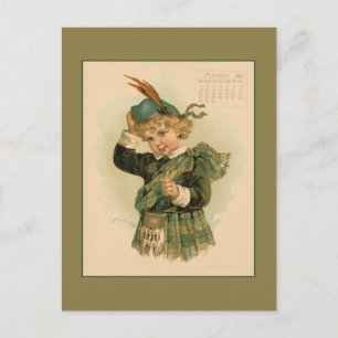 Carte Postale Vintage mars 1891 dessin de beaux enfants