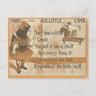 Carte postale Vintage Mary and Her Lamb Rhyme 1905