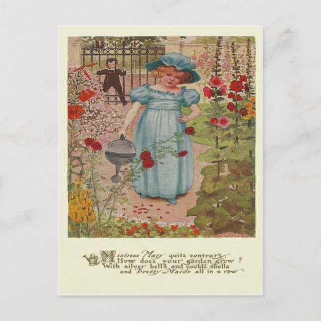 Carte Postale Vintage Mary, Mary Rhyme (Devant)