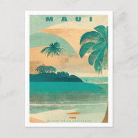 Carte postale vintage Maui Tropical Island Travel