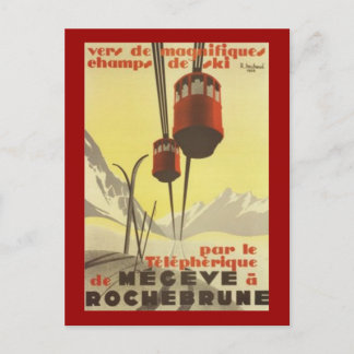 Carte Postale Vintage Mégève, Rhône-Alpes, France -
