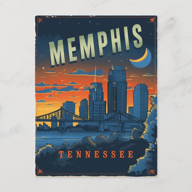 Carte postale vintage Memphis, Tennessee (Devant)