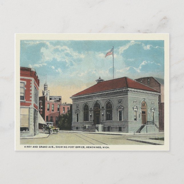 Carte Postale Vintage Menominee Michigan (Devant)