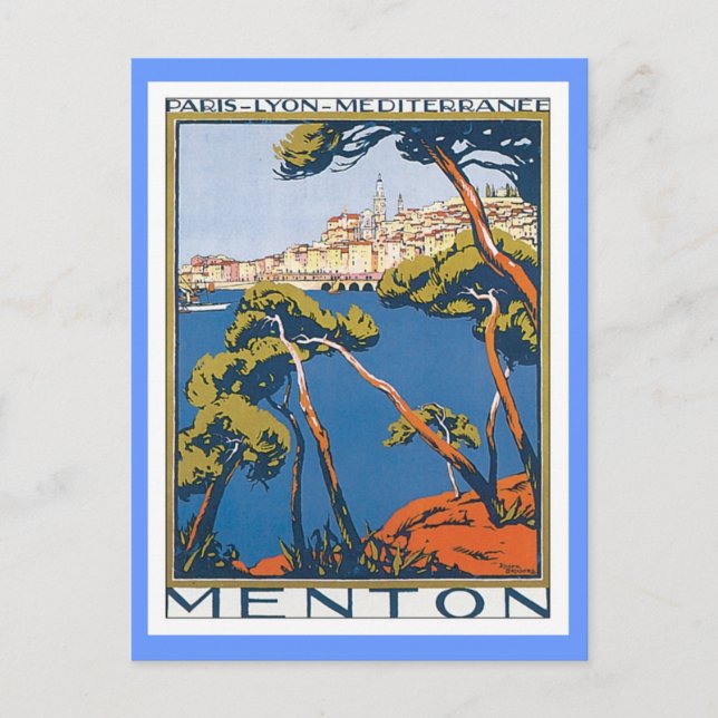 Carte Postale Vintage Menton France (Devant)