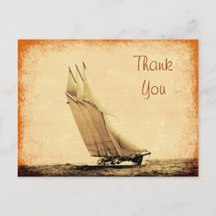 Carte postale vintage Merci Yacht Racing