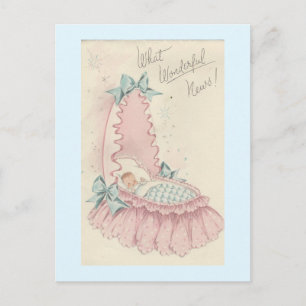 Carte Postale Vintage "Merveilleux News" bébé