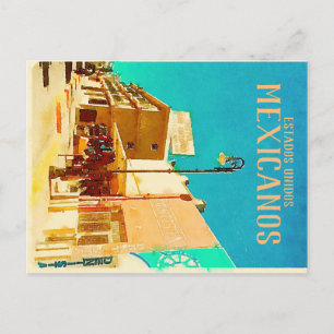 Carte postale vintage Mexicanos Travel