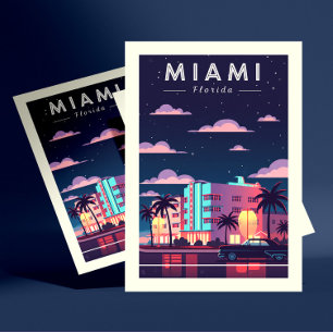 Carte Postale Vintage Miami