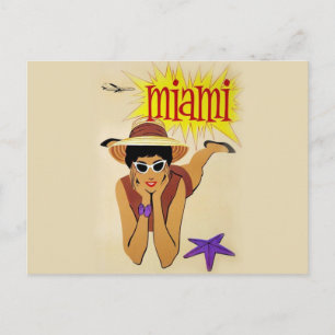 Carte Postale Vintage Miami Beach