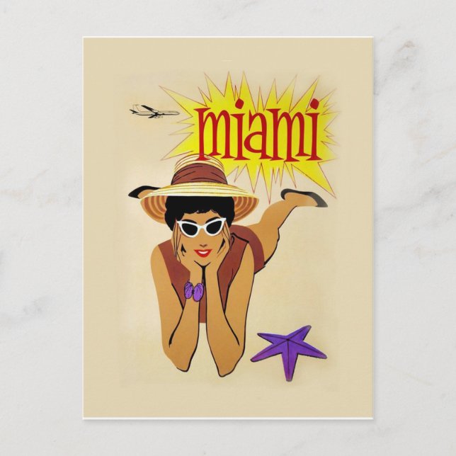 Carte Postale Vintage Miami Beach (Devant)