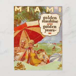 Carte Postale Vintage Miami, Floride, États-Unis -