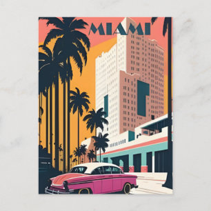 Carte Postale Vintage Miami Floride États-Unis d'Amérique