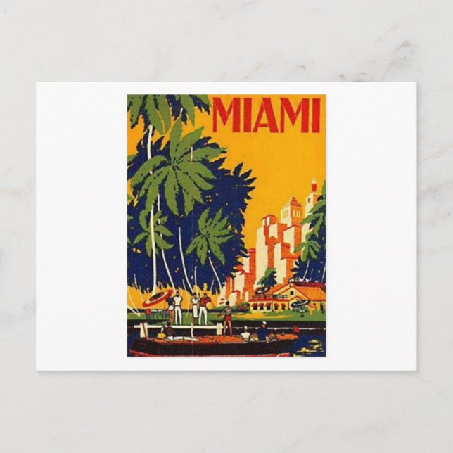Carte postale vintage Miami Travel Poster (Devant)