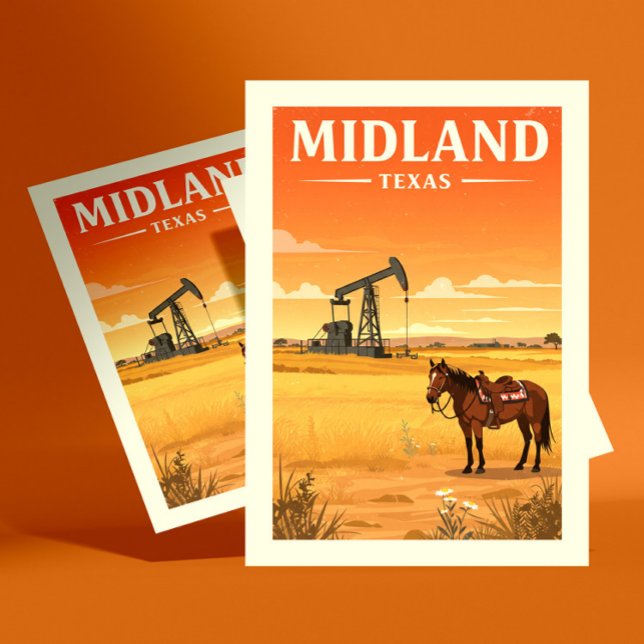 Carte Postale Vintage Midland Texas (Créateur téléchargé)