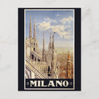 Carte postale vintage Milan Italie