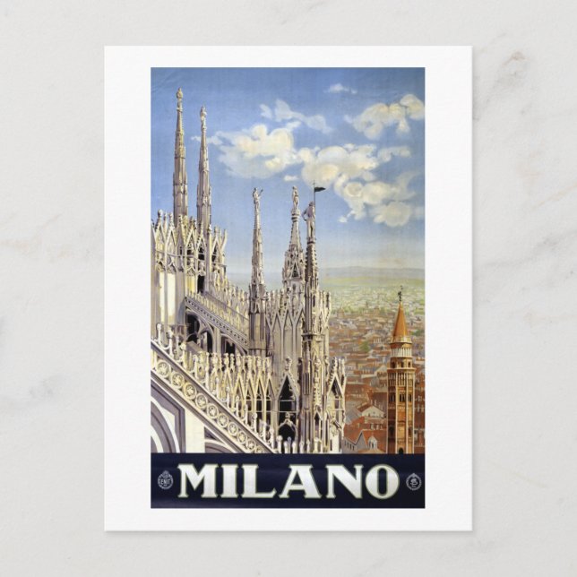 Carte Postale Vintage Milan Italie Voyage (Devant)