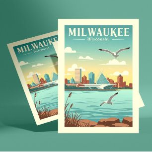 Carte Postale Vintage Milwaukee Wisconsin