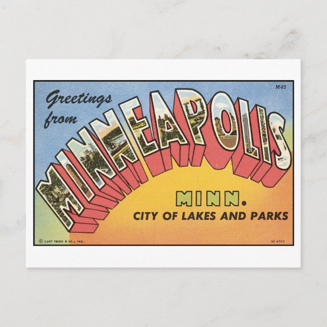 Carte postale vintage Minneapolis (Devant)