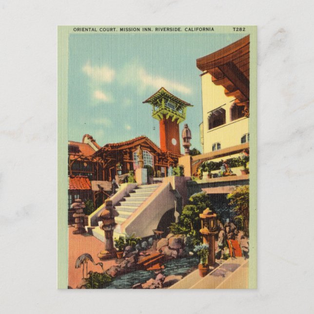 Carte Postale Vintage, Mission Inn, Riverside, Californie (Devant)