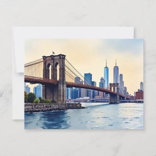 Carte Postale Vintage Moderne Brooklyn Bridge, NYC 🇺 🇲 ❣️ 🇺 �