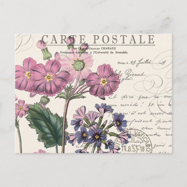 Carte Postale vintage moderne lavande florale (Devant)
