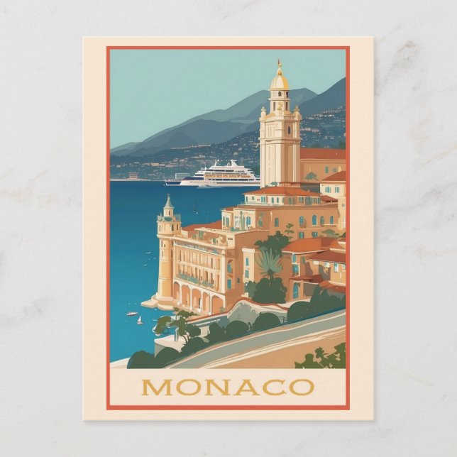 Carte Postale Vintage Monaco Monte Carlo Travel (Devant)