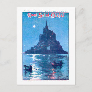 Carte Postale Vintage Mont Saint-Michel Travel Poster