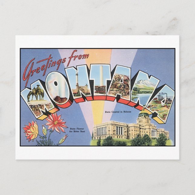 Carte postale vintage Montana (Devant)