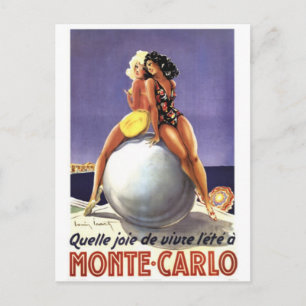 Carte Postale Vintage Monte Carlo, Monaco -