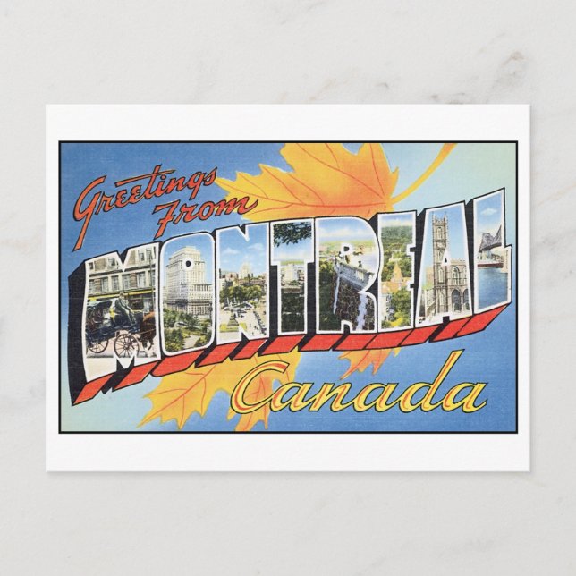 Carte postale vintage Montréal (Devant)