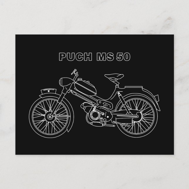 Carte Postale Vintage Moped (Devant)
