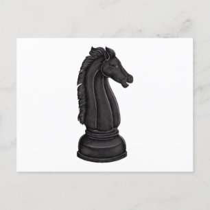 Carte Postale Vintage morceau d'échecs noir