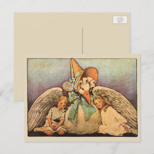 Carte Postale Vintage Mother Goose Enfants Jessie Willcox Smith