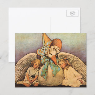 Carte Postale Vintage Mother Goose Enfants Jessie Willcox Smith