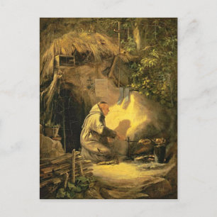 Carte Postale Vintage, Motif - Hermite Grillant poulet