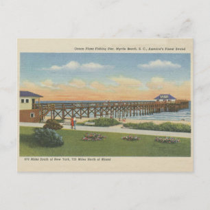 Carte Postale Vintage Myrtle Beach South Carolina Fishing Pier