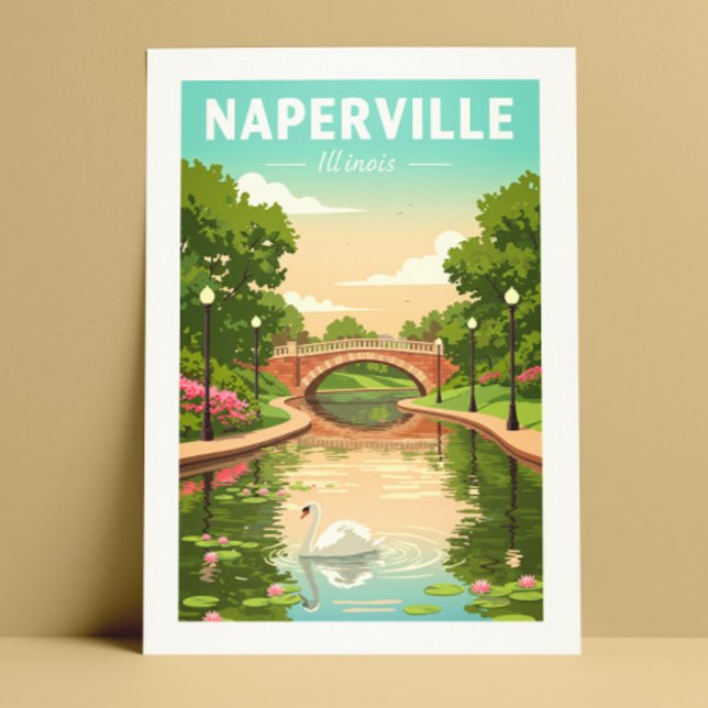 Carte Postale Vintage Naperville Illinois (Créateur téléchargé)