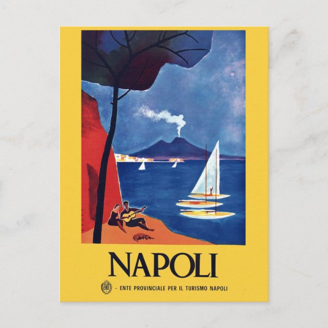 Carte Postale Vintage Naples Italie Travel (Devant)