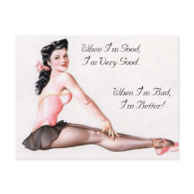 Vintage Naughty Ballerina Pin Up Girl