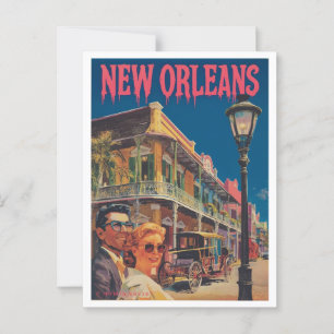 Carte Postale Vintage New Orleans French Quarter Travel