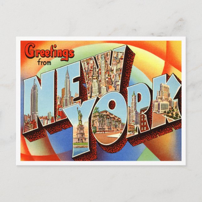 Carte postale vintage New York (Devant)