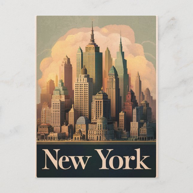 Carte Postale vintage new york (Devant)