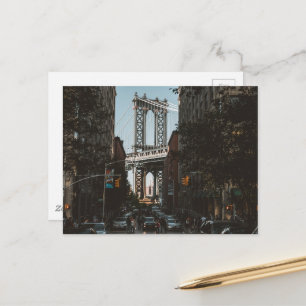Carte Postale Vintage New York City Skyline Brooklyn Bridge