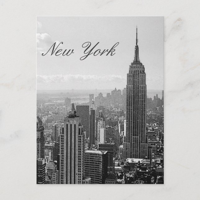 Carte postale vintage New York Script (Devant)