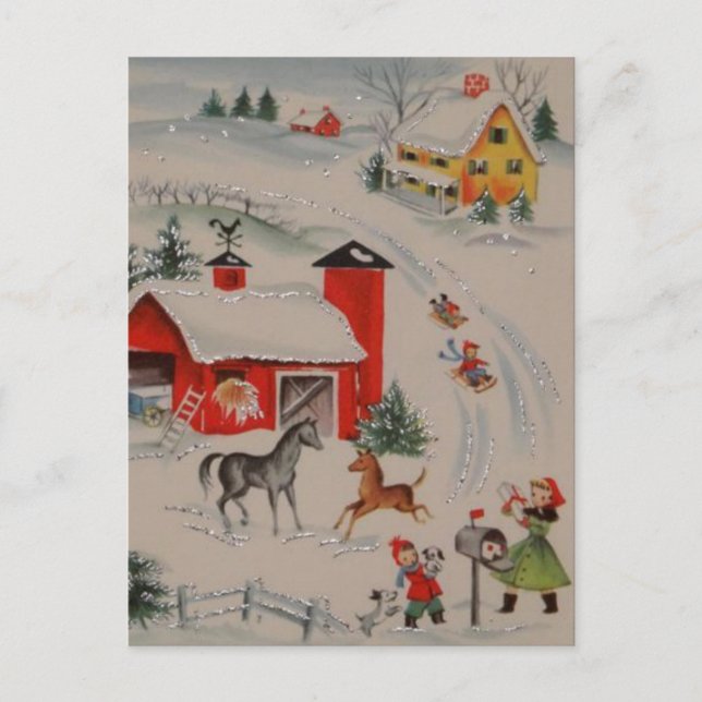 Carte postale Vintage Noël (Devant)