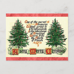 Carte Postale Vintage Noël Amis Amitié Salut